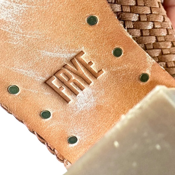 Frye Dani Woven Shield Leather Block Heeled Sandals - Picture 12 of 16